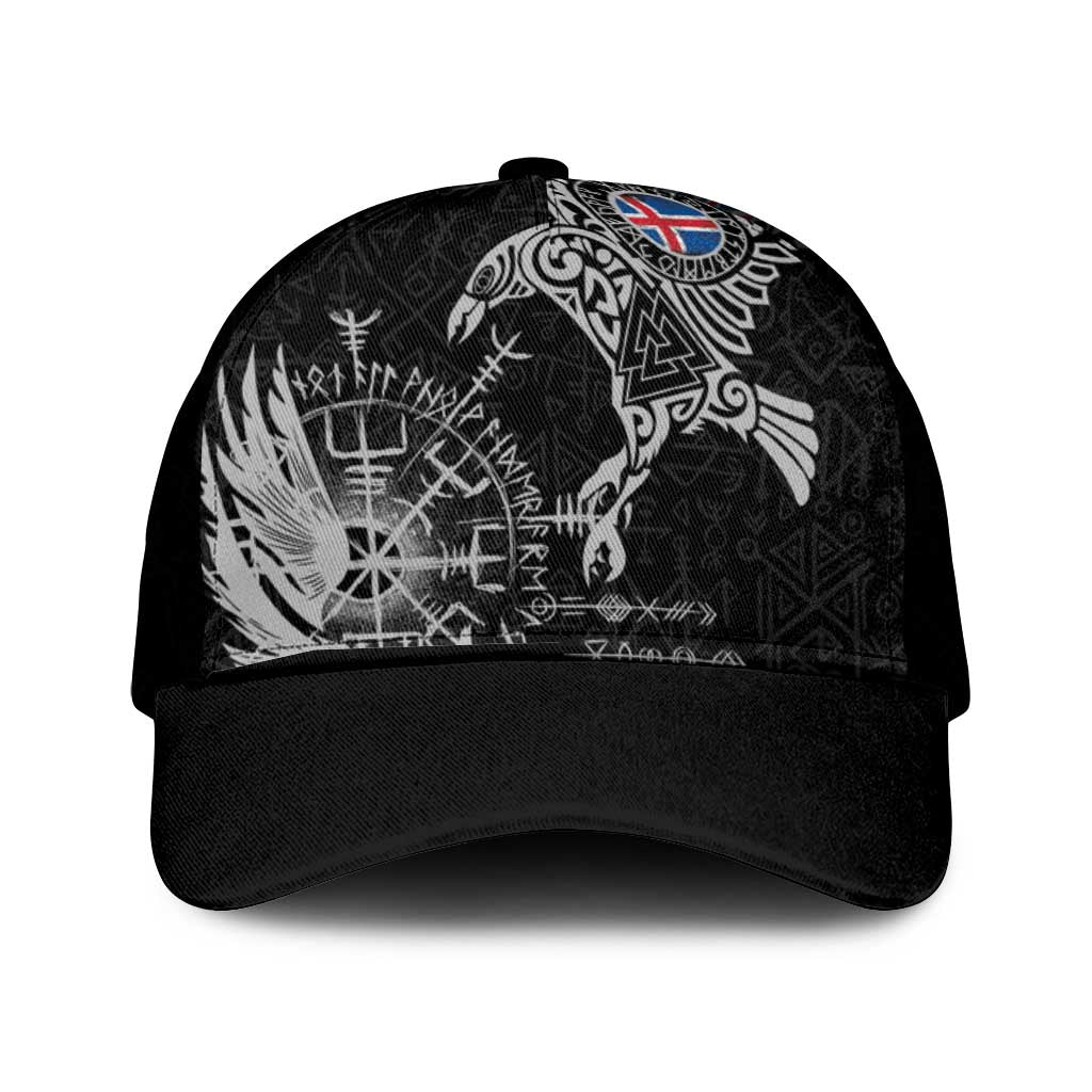 Iceland Viking Ravens Mesh Trucker Cap Vegvisir Runes Pattern - Wonder Print Shop