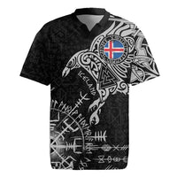 Iceland Viking Ravens Rugby Jersey Vegvisir Runes Pattern - Wonder Print Shop