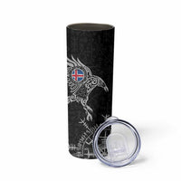 Iceland Viking Ravens Skinny Tumbler Vegvisir Runes Pattern - Wonder Print Shop
