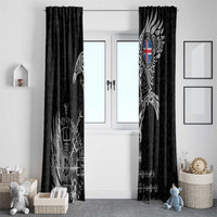 Iceland Viking Ravens Window Curtain Vegvisir Runes Pattern - Wonder Print Shop