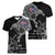 Iceland Viking Ravens Women V-Neck T-Shirt Vegvisir Runes Pattern - Wonder Print Shop