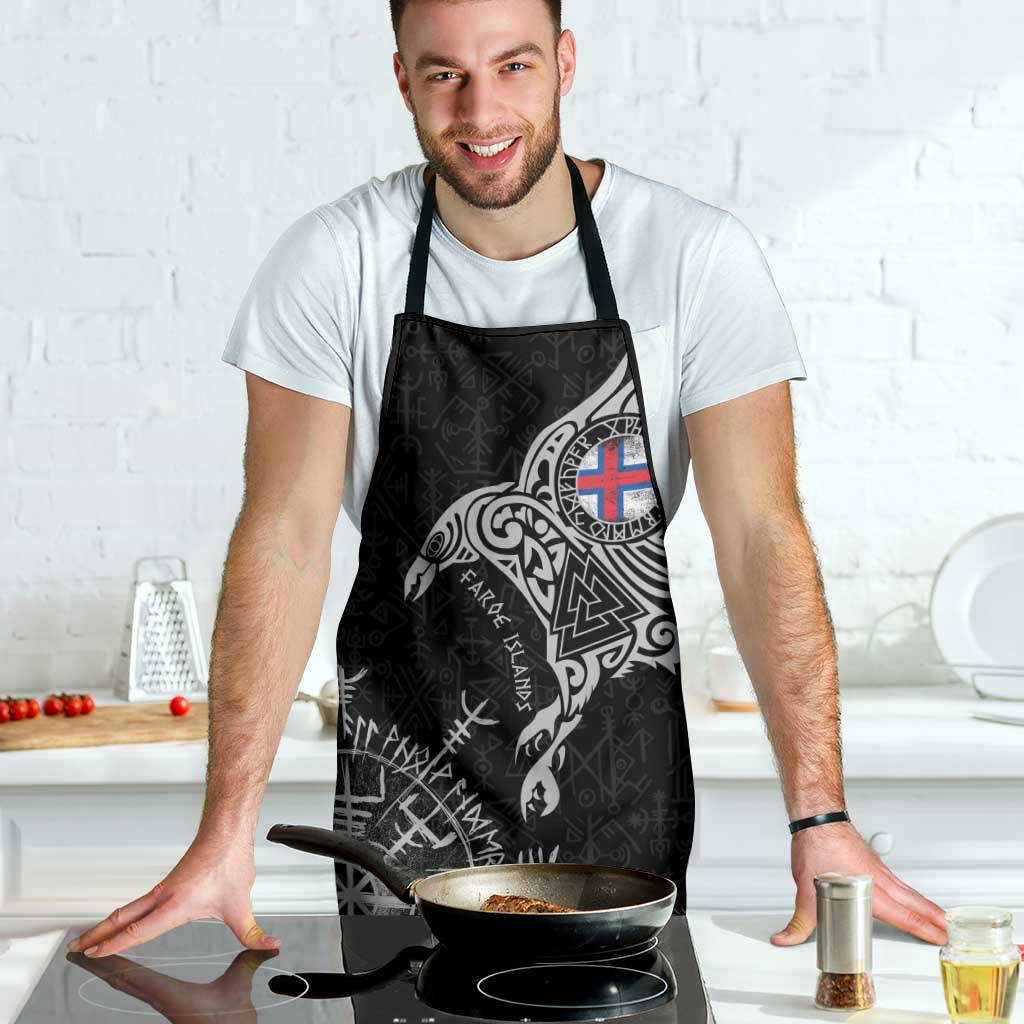 Faroe Islands Viking Ravens Apron Vegvisir Runes Pattern - Wonder Print Shop