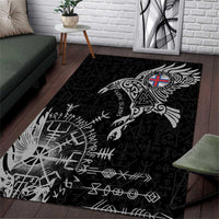 Faroe Islands Viking Ravens Area Rug Vegvisir Runes Pattern - Wonder Print Shop