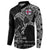 Faroe Islands Viking Ravens Button Sweatshirt Vegvisir Runes Pattern - Wonder Print Shop