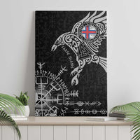 Faroe Islands Viking Ravens Canvas Wall Art Vegvisir Runes Pattern - Wonder Print Shop