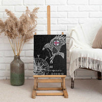Faroe Islands Viking Ravens Canvas Wall Art Vegvisir Runes Pattern - Wonder Print Shop