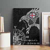 Faroe Islands Viking Ravens Canvas Wall Art Vegvisir Runes Pattern - Wonder Print Shop