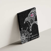 Faroe Islands Viking Ravens Canvas Wall Art Vegvisir Runes Pattern - Wonder Print Shop