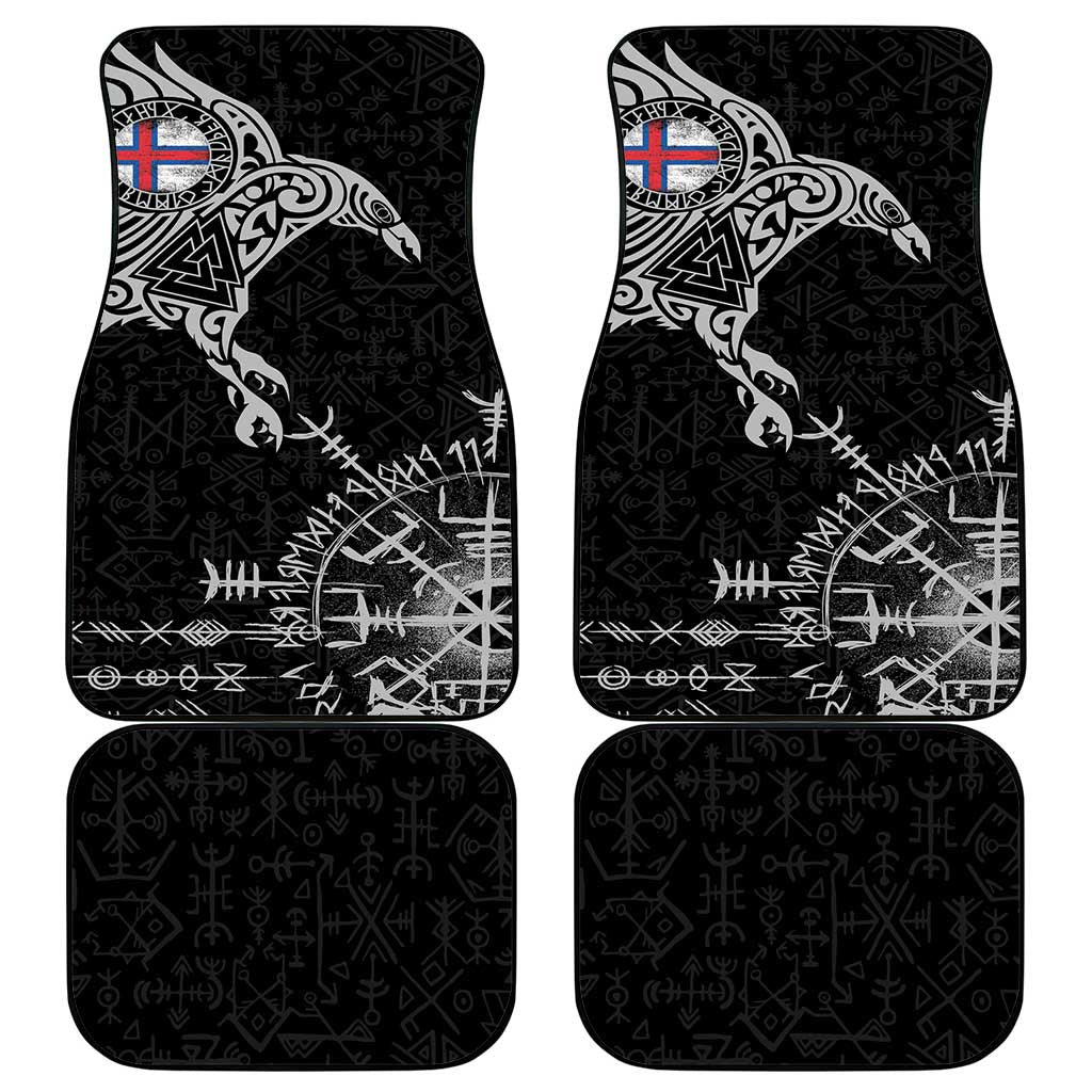 Faroe Islands Viking Ravens Car Mats Vegvisir Runes Pattern - Wonder Print Shop