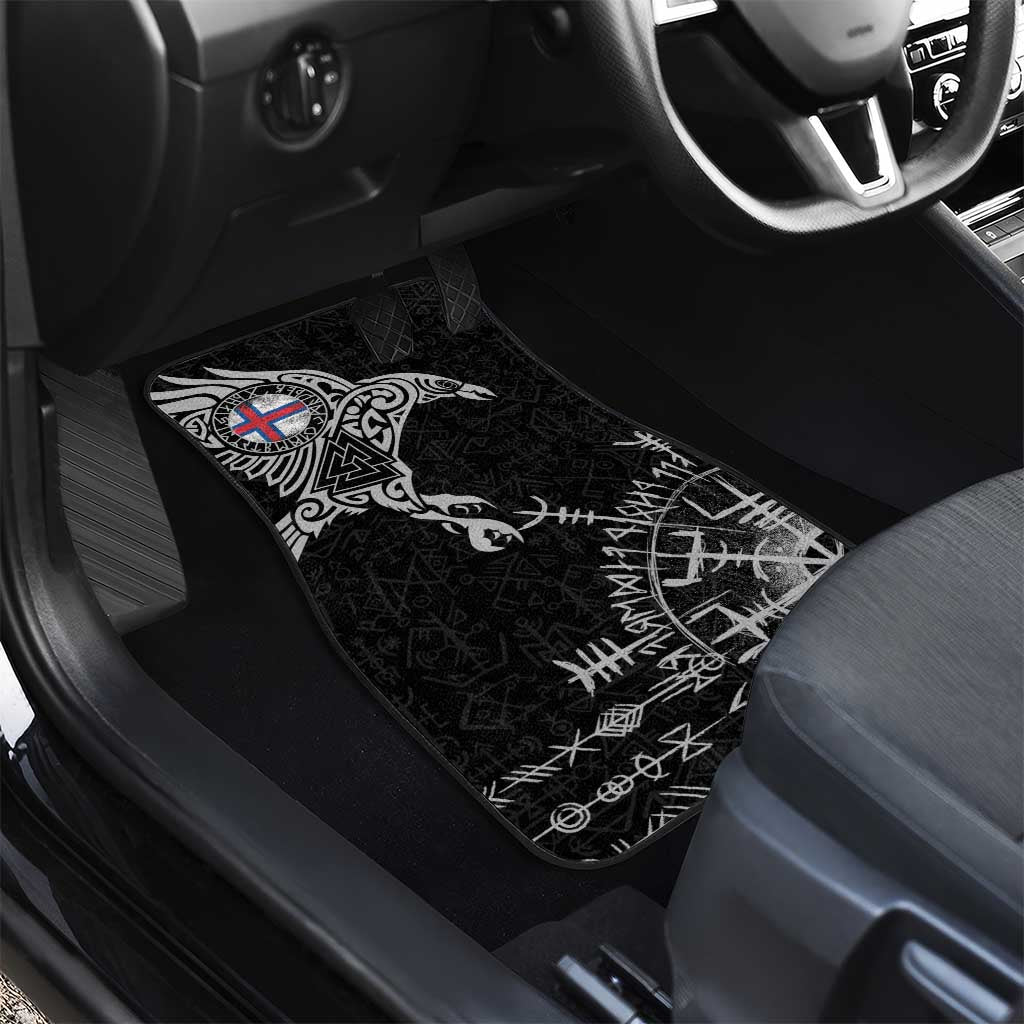 Faroe Islands Viking Ravens Car Mats Vegvisir Runes Pattern - Wonder Print Shop