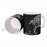 Faroe Islands Viking Ravens Ceramic Mug Vegvisir Runes Pattern - Wonder Print Shop