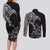 Faroe Islands Viking Ravens Couples Matching Long Sleeve Bodycon Dress and Long Sleeve Button Shirt Vegvisir Runes Pattern - Wonder Print Shop