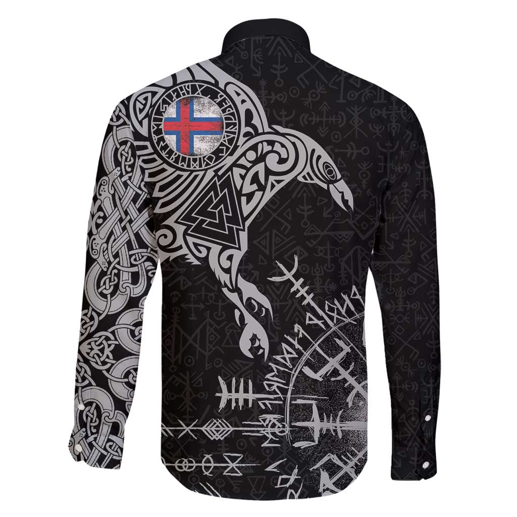 Faroe Islands Viking Ravens Family Matching Off Shoulder Short Dress and Hawaiian Shirt Vegvisir Runes Pattern - Wonder Print Shop