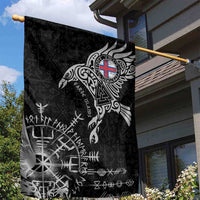 Faroe Islands Viking Ravens Garden Flag Vegvisir Runes Pattern - Wonder Print Shop