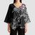 Faroe Islands Viking Ravens Kimono Sleeve Blouse Vegvisir Runes Pattern - Wonder Print Shop