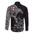 Faroe Islands Viking Ravens Long Sleeve Button Shirt Vegvisir Runes Pattern - Wonder Print Shop