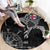 Faroe Islands Viking Ravens Round Carpet Vegvisir Runes Pattern - Wonder Print Shop