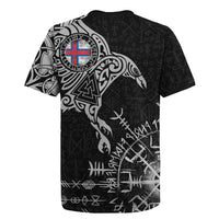 Faroe Islands Viking Ravens Rugby Jersey Vegvisir Runes Pattern - Wonder Print Shop