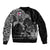 Faroe Islands Viking Ravens Sleeve Zip Bomber Jacket Vegvisir Runes Pattern - Wonder Print Shop
