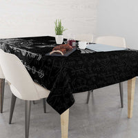 Faroe Islands Viking Ravens Tablecloth Vegvisir Runes Pattern - Wonder Print Shop