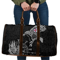 Faroe Islands Viking Ravens Travel Bag Vegvisir Runes Pattern - Wonder Print Shop