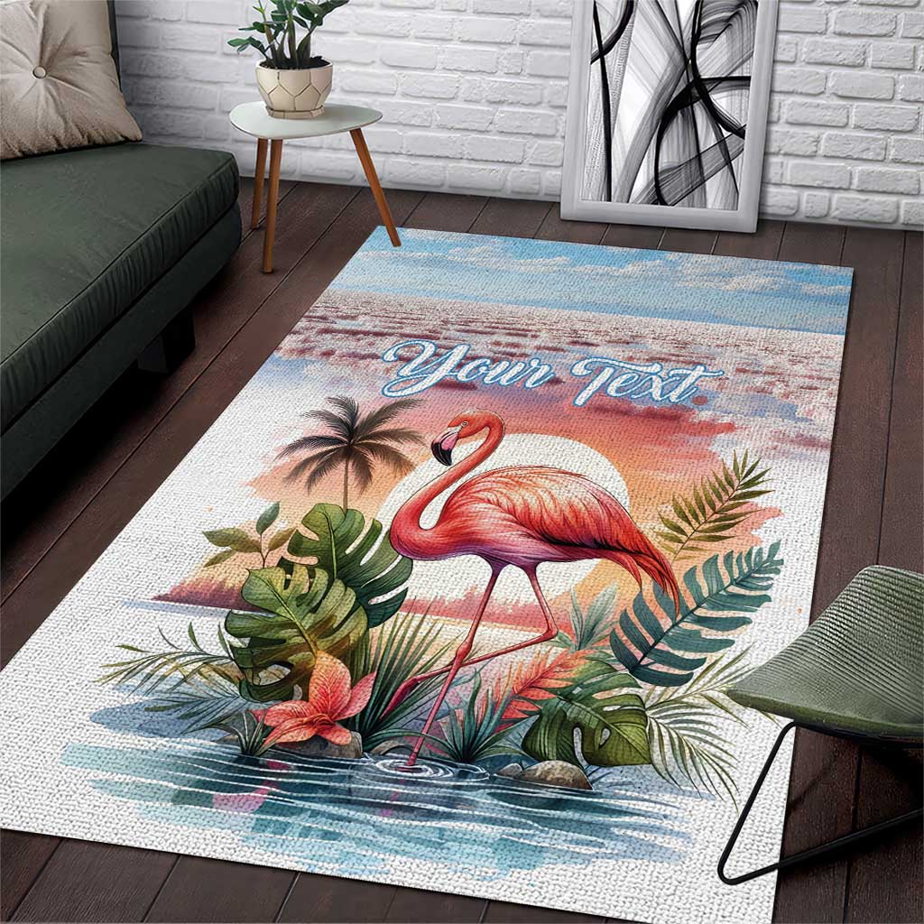 Personalized Bonaire Caribbean Flamingo Area Rug Pink Salt Flats - Wonder Print Shop