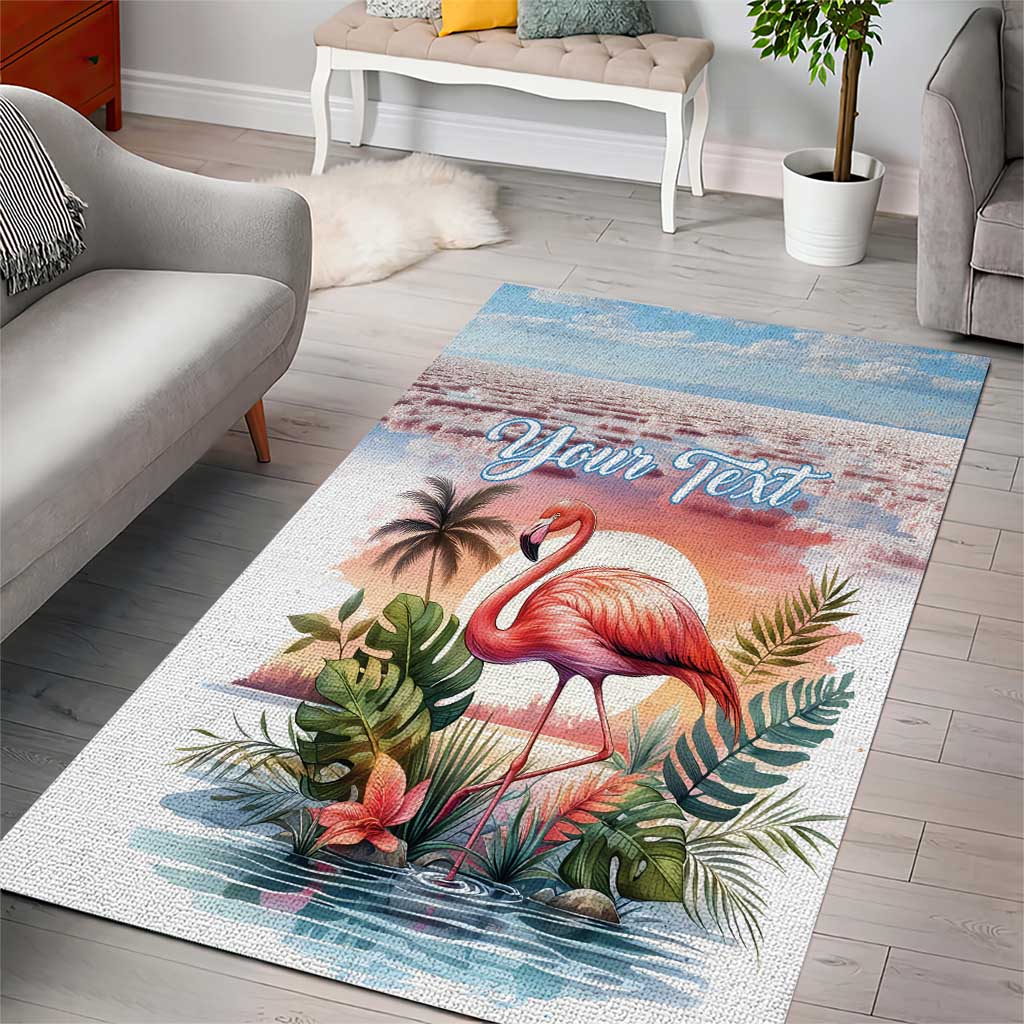 Personalized Bonaire Caribbean Flamingo Area Rug Pink Salt Flats - Wonder Print Shop