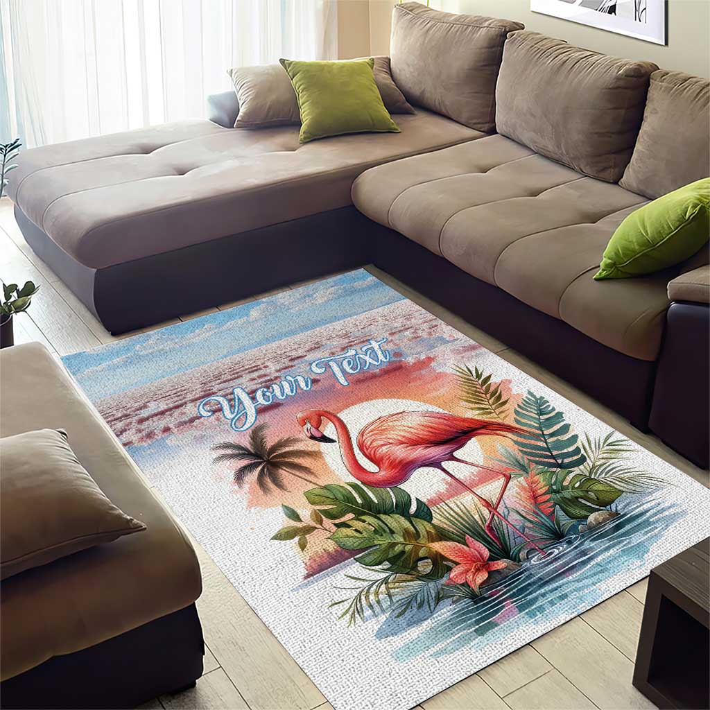 Personalized Bonaire Caribbean Flamingo Area Rug Pink Salt Flats - Wonder Print Shop