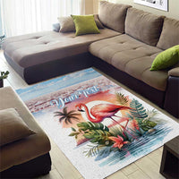 Personalized Bonaire Caribbean Flamingo Area Rug Pink Salt Flats - Wonder Print Shop