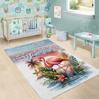 Personalized Bonaire Caribbean Flamingo Area Rug Pink Salt Flats - Wonder Print Shop