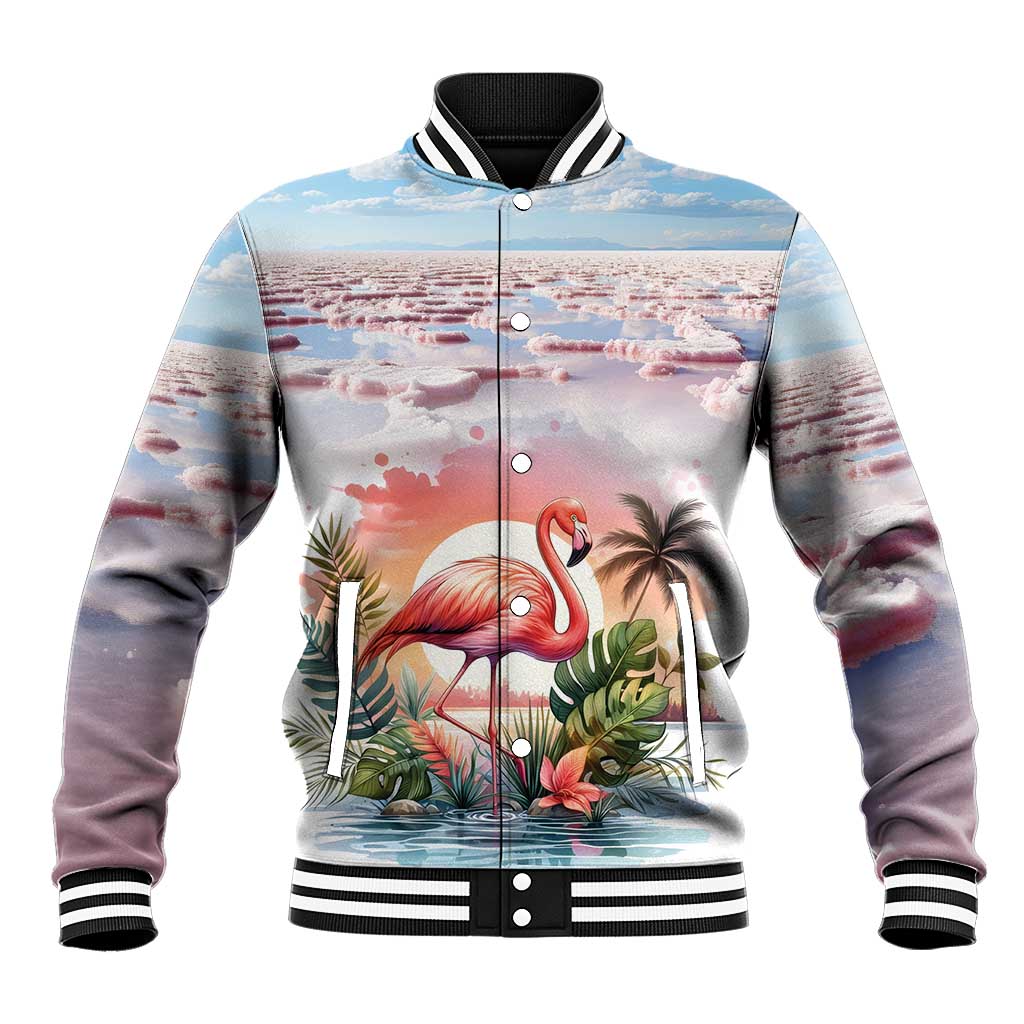 Personalized Bonaire Caribbean Flamingo Baseball Jacket Pink Salt Flats - Wonder Print Shop