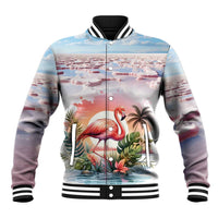 Personalized Bonaire Caribbean Flamingo Baseball Jacket Pink Salt Flats - Wonder Print Shop