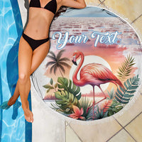 Personalized Bonaire Caribbean Flamingo Beach Blanket Pink Salt Flats - Wonder Print Shop