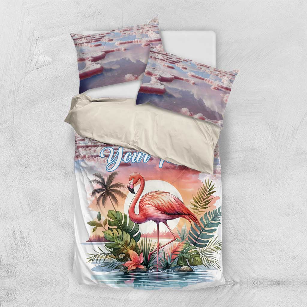 Personalized Bonaire Caribbean Flamingo Bedding Set Pink Salt Flats - Wonder Print Shop