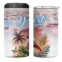 Personalized Bonaire Caribbean Flamingo 4 in 1 Can Cooler Tumbler Pink Salt Flats - Wonder Print Shop