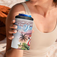 Personalized Bonaire Caribbean Flamingo 4 in 1 Can Cooler Tumbler Pink Salt Flats - Wonder Print Shop