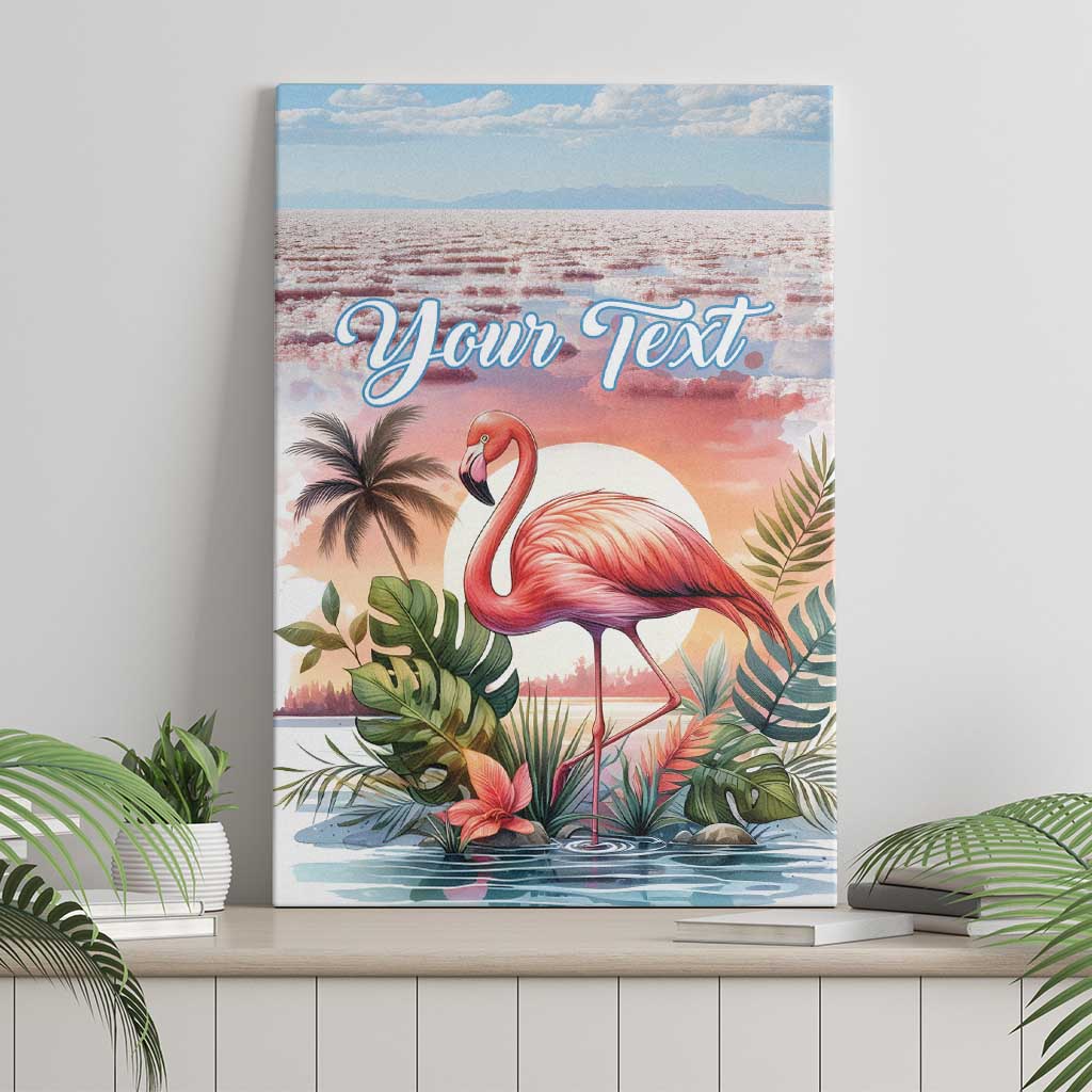 Personalized Bonaire Caribbean Flamingo Canvas Wall Art Pink Salt Flats - Wonder Print Shop