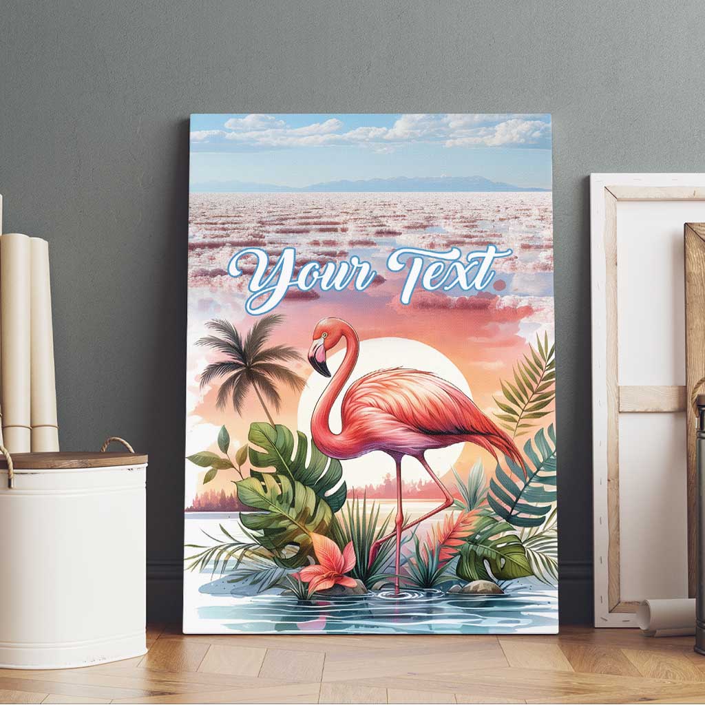 Personalized Bonaire Caribbean Flamingo Canvas Wall Art Pink Salt Flats - Wonder Print Shop