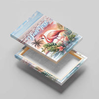 Personalized Bonaire Caribbean Flamingo Canvas Wall Art Pink Salt Flats - Wonder Print Shop