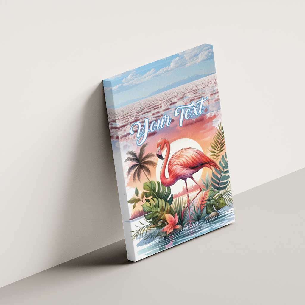 Personalized Bonaire Caribbean Flamingo Canvas Wall Art Pink Salt Flats - Wonder Print Shop