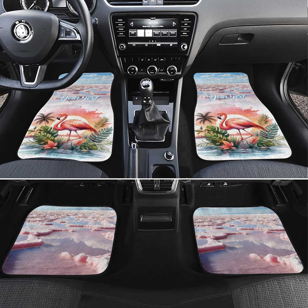 Personalized Bonaire Caribbean Flamingo Car Mats Pink Salt Flats - Wonder Print Shop