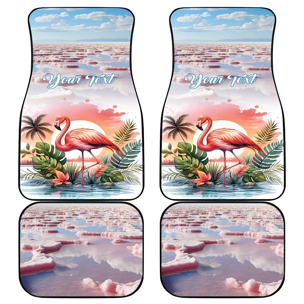 Personalized Bonaire Caribbean Flamingo Car Mats Pink Salt Flats - Wonder Print Shop