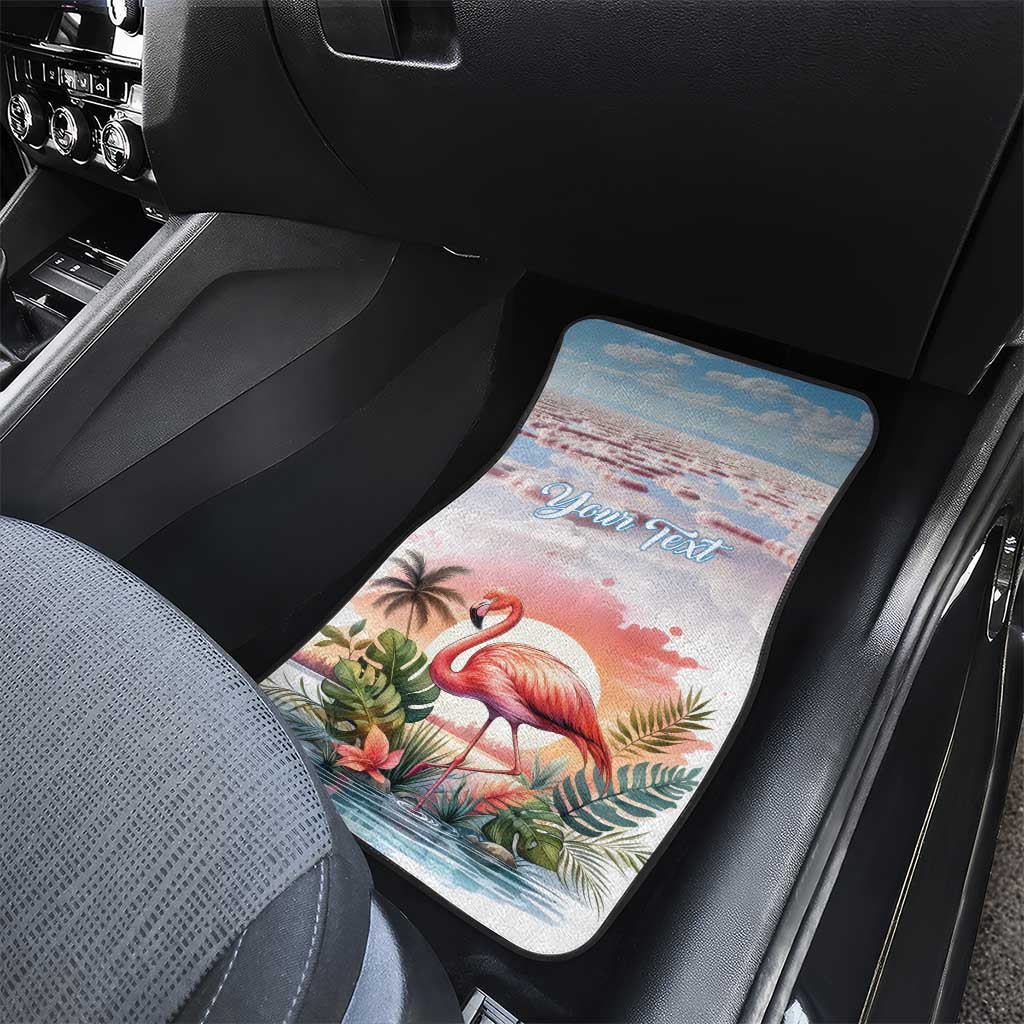 Personalized Bonaire Caribbean Flamingo Car Mats Pink Salt Flats - Wonder Print Shop