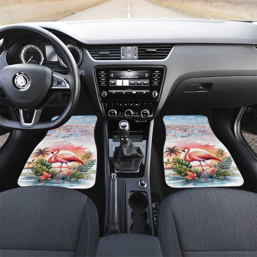 Personalized Bonaire Caribbean Flamingo Car Mats Pink Salt Flats - Wonder Print Shop
