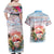 Personalized Bonaire Caribbean Flamingo Couples Matching Off Shoulder Maxi Dress and Hawaiian Shirt Pink Salt Flats - Wonder Print Shop