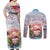 Personalized Bonaire Caribbean Flamingo Couples Matching Off Shoulder Maxi Dress and Long Sleeve Button Shirt Pink Salt Flats - Wonder Print Shop