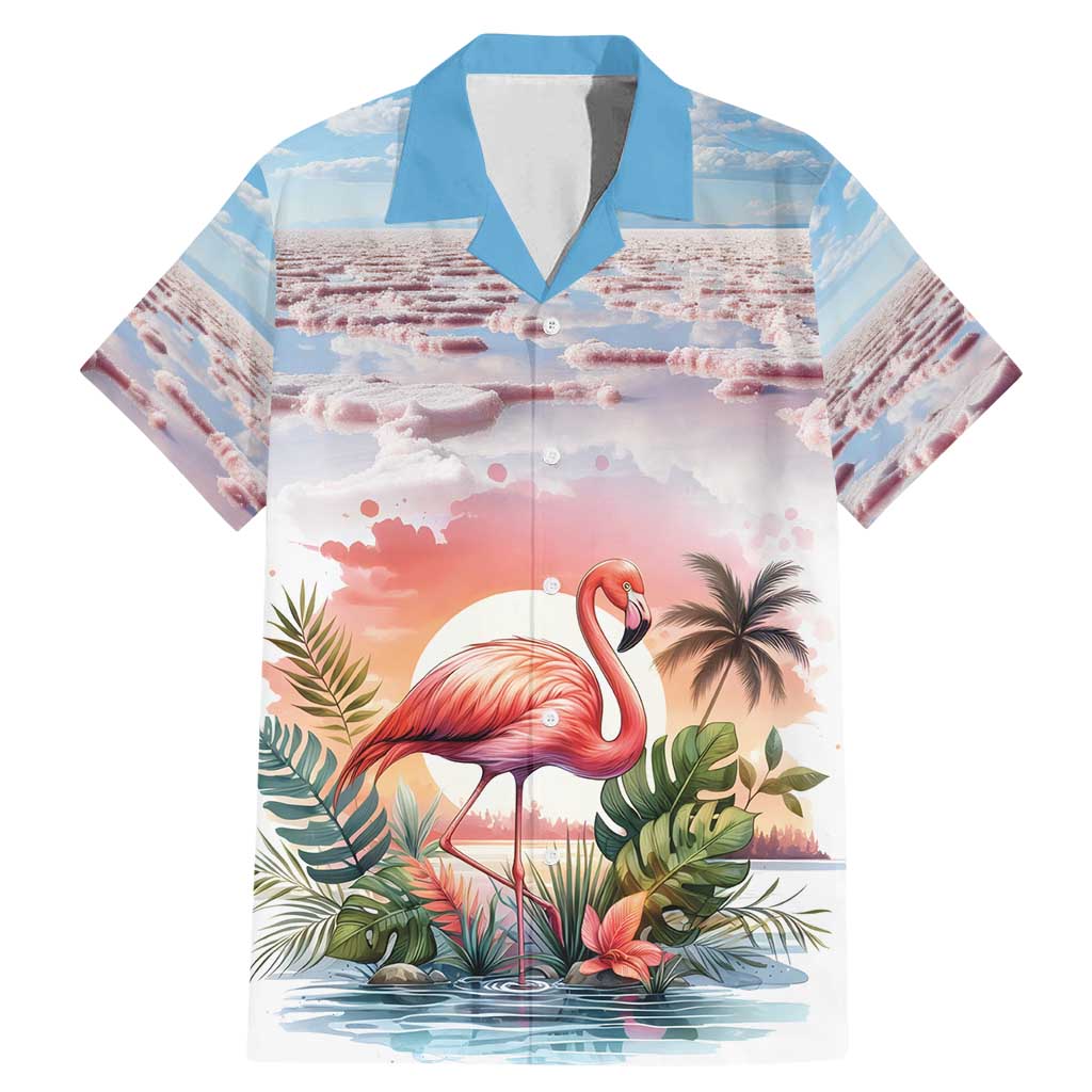 Personalized Bonaire Caribbean Flamingo Family Matching Mermaid Dress and Hawaiian Shirt Pink Salt Flats - Wonder Print Shop