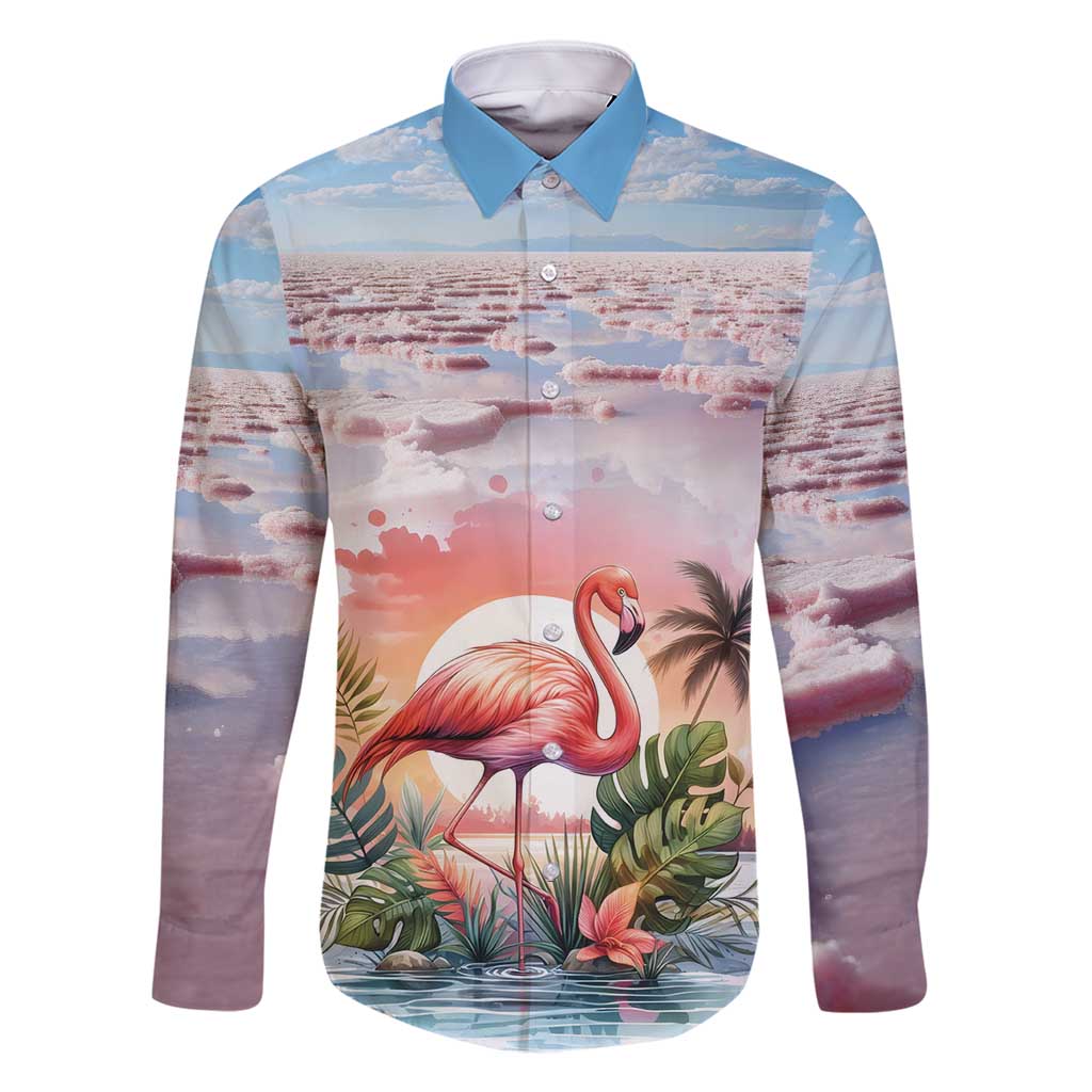 Personalized Bonaire Caribbean Flamingo Family Matching Mermaid Dress and Hawaiian Shirt Pink Salt Flats - Wonder Print Shop