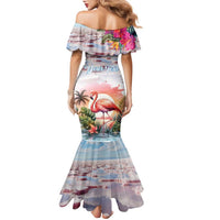 Personalized Bonaire Caribbean Flamingo Family Matching Mermaid Dress and Hawaiian Shirt Pink Salt Flats - Wonder Print Shop