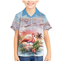 Personalized Bonaire Caribbean Flamingo Family Matching Mermaid Dress and Hawaiian Shirt Pink Salt Flats - Wonder Print Shop